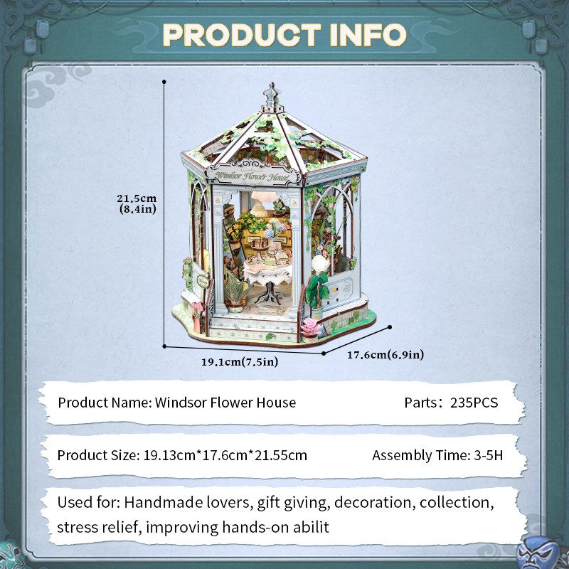 CUTEBEE DIY Miniature House | Windsor Flower House