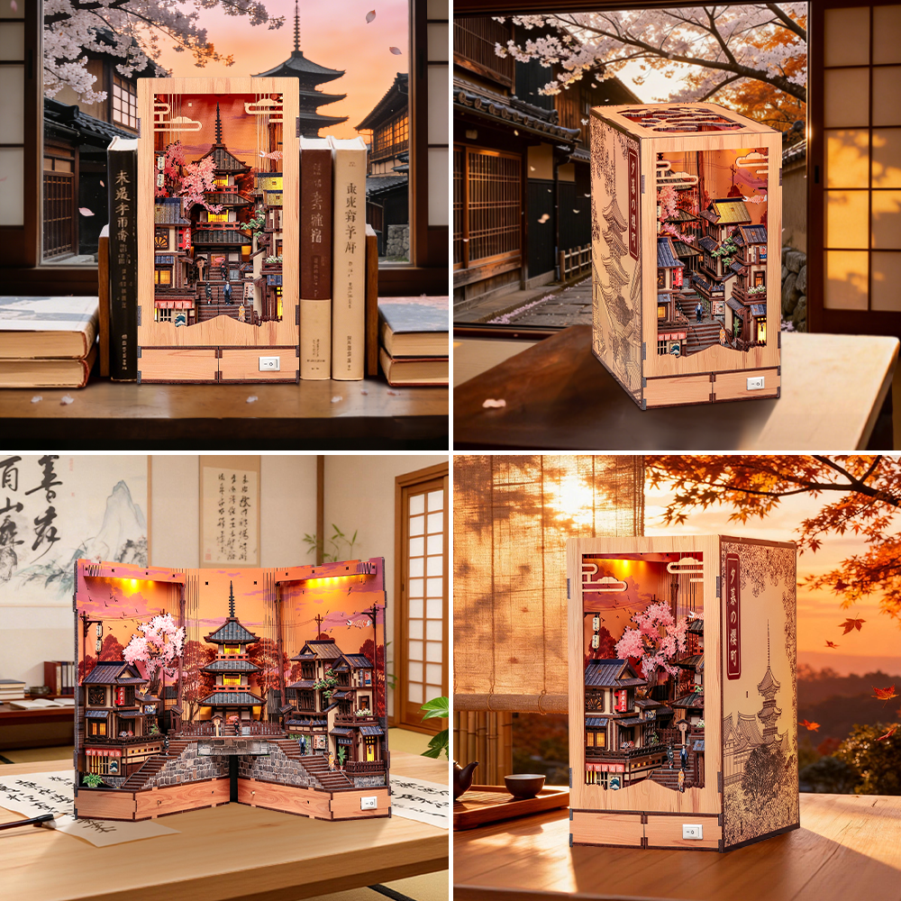 CUTEBEE DIY Book Nook Kit | Twilight Sakura Path