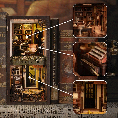 CUTEBEE DIY Book Nook Kit(Rose Detective Agency)