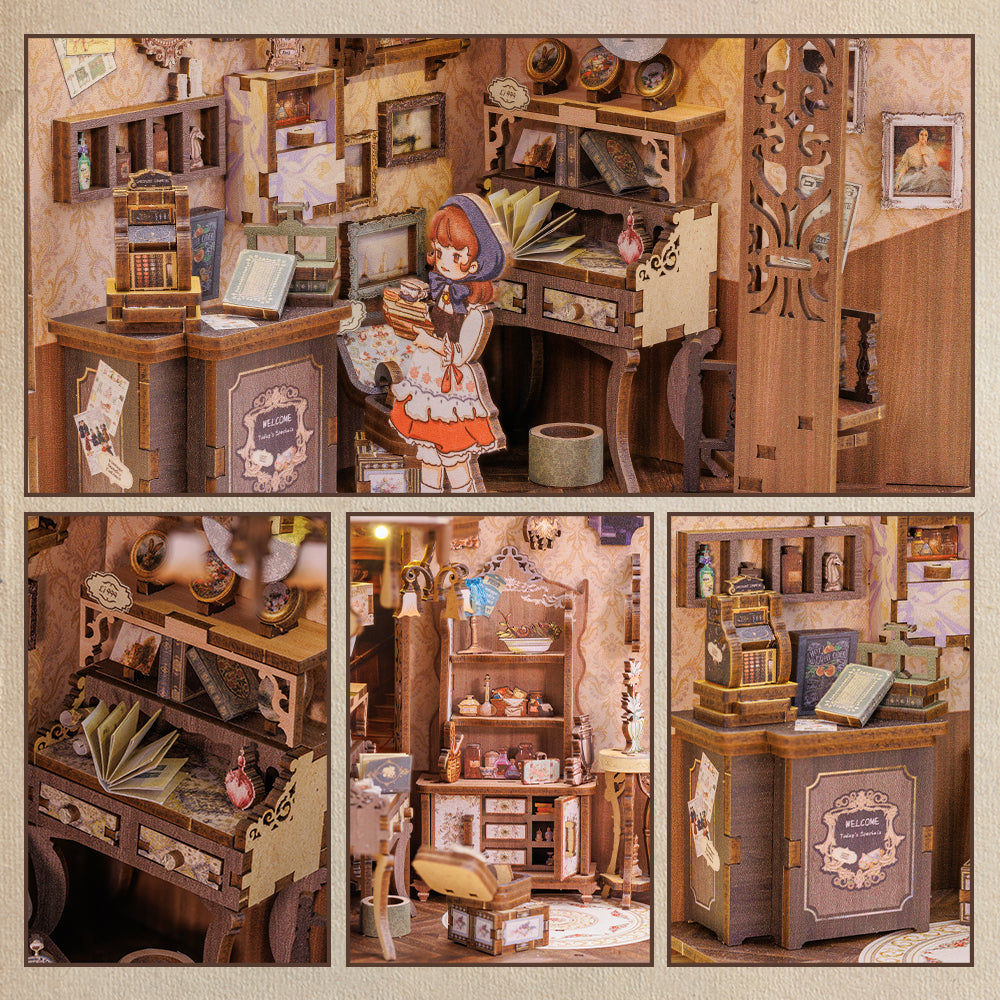 CUTEBEE DIY Book Nook Kit(Grandfather’s Antique Store)