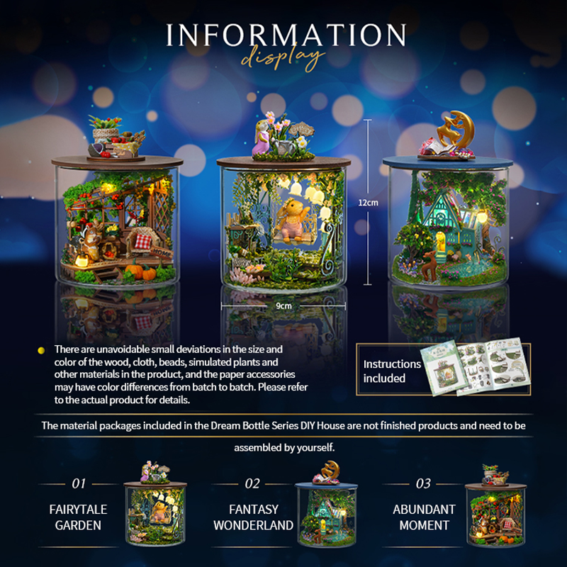 CUTEBEE 1: 24 DIY Dollhouse Kit(Dream Bottle Series)