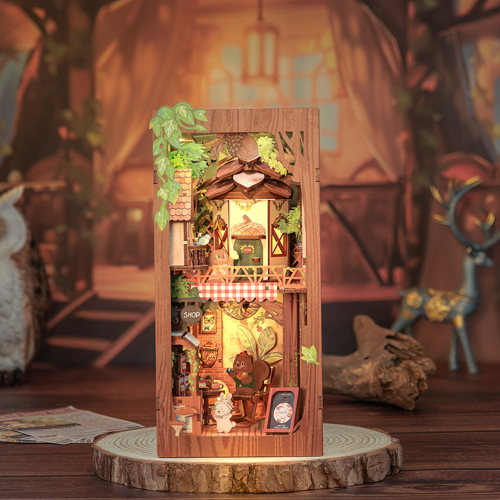 Cutefun Book Nook Kit de maison de poupée en bois – Bibliothèque d'angle miniature – Maisons avec lumières LED – Décoration de bibliothèque – La pour la dame (fleur de Winsor Cutefun Book Nook Kit de maison de poupée en bois – Bibliothèque d'angle miniature – Maisons avec lumières LED – Décoration de bibliothèque – La pour la dame (fleur de Winsor