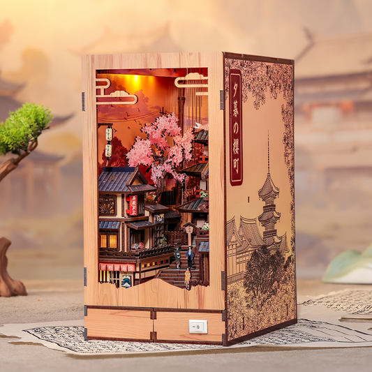 CUTEBEE DIY Book Nook Kit | Twilight Sakura Path