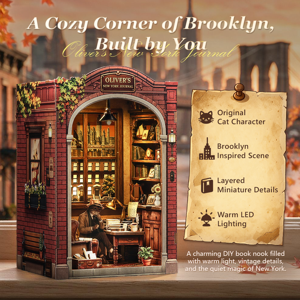 CUTEBEE DIY Book Nook Kit | Oliver's New York Journal