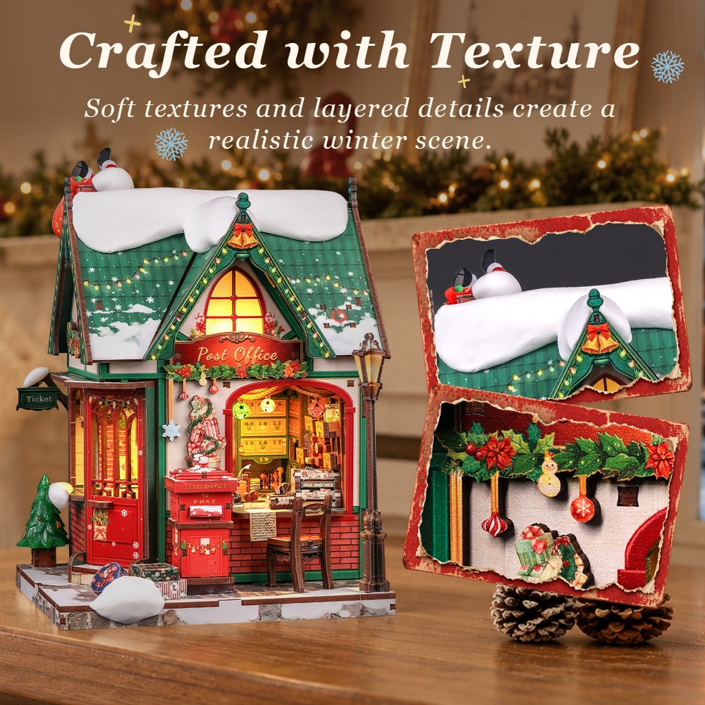 CUTEBEE DIY Miniature House | Snowy Night Post