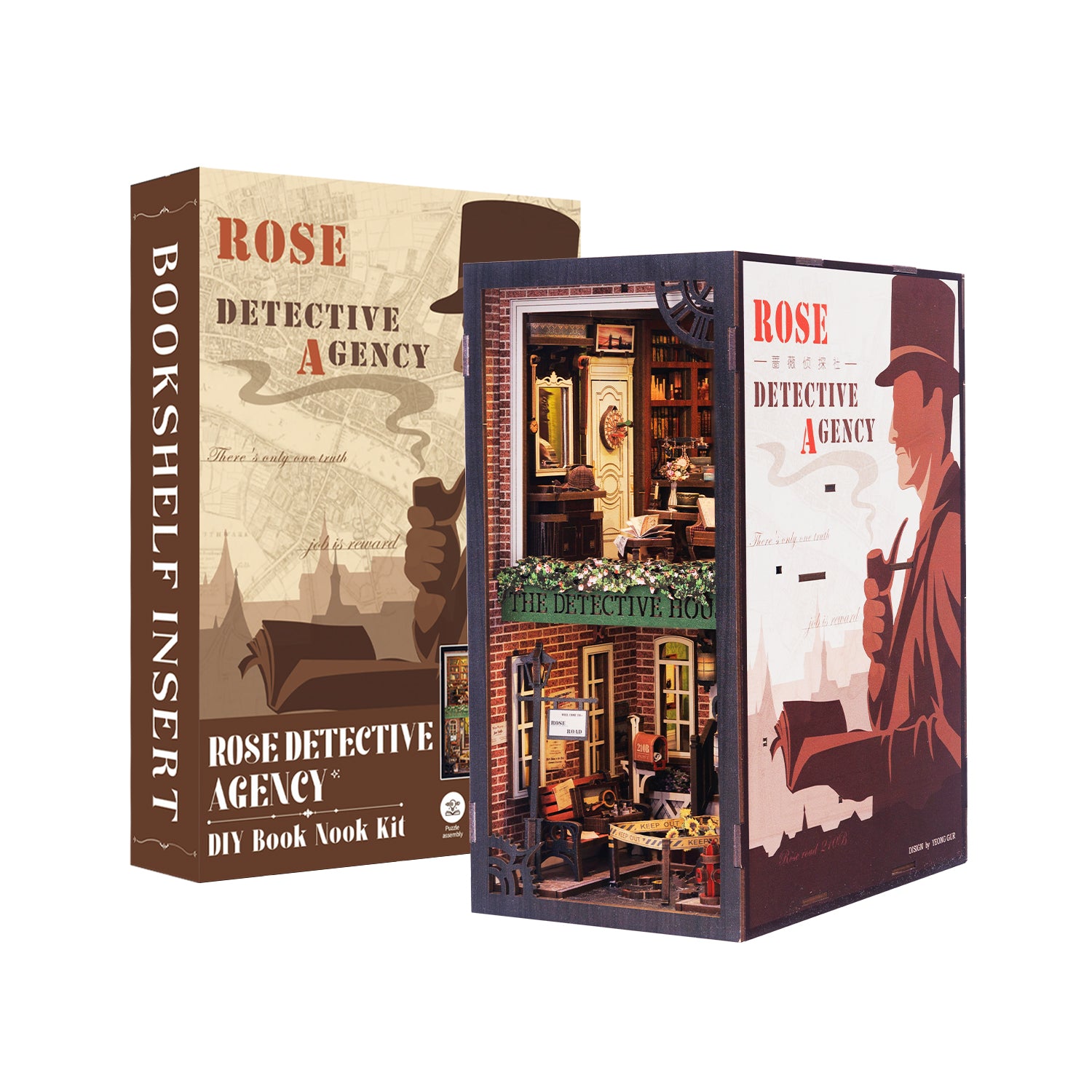 CUTEBEE DIY Book Nook Kit（Rose Detective Agency）