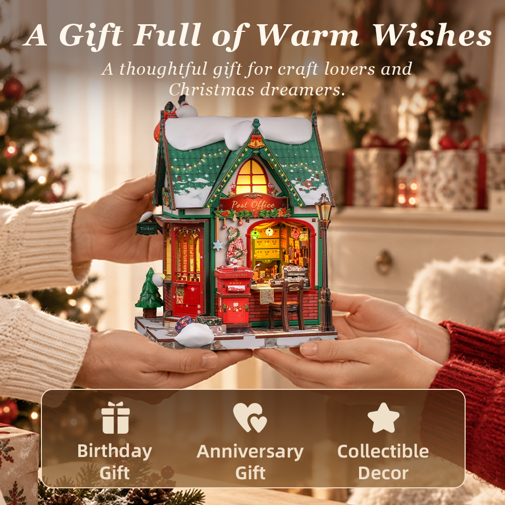 CUTEBEE DIY Miniature House | Snowy Night Post
