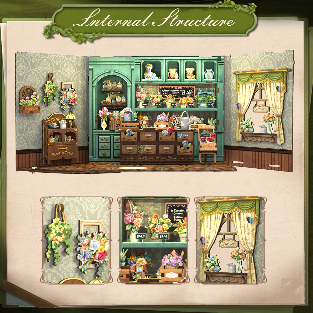 CUTEBEE DIY Dollhouse Kit | Blossom Florists