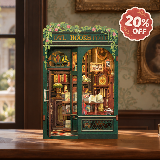CUTEBEE DIY Book Nook Kit | Owl Bookstore