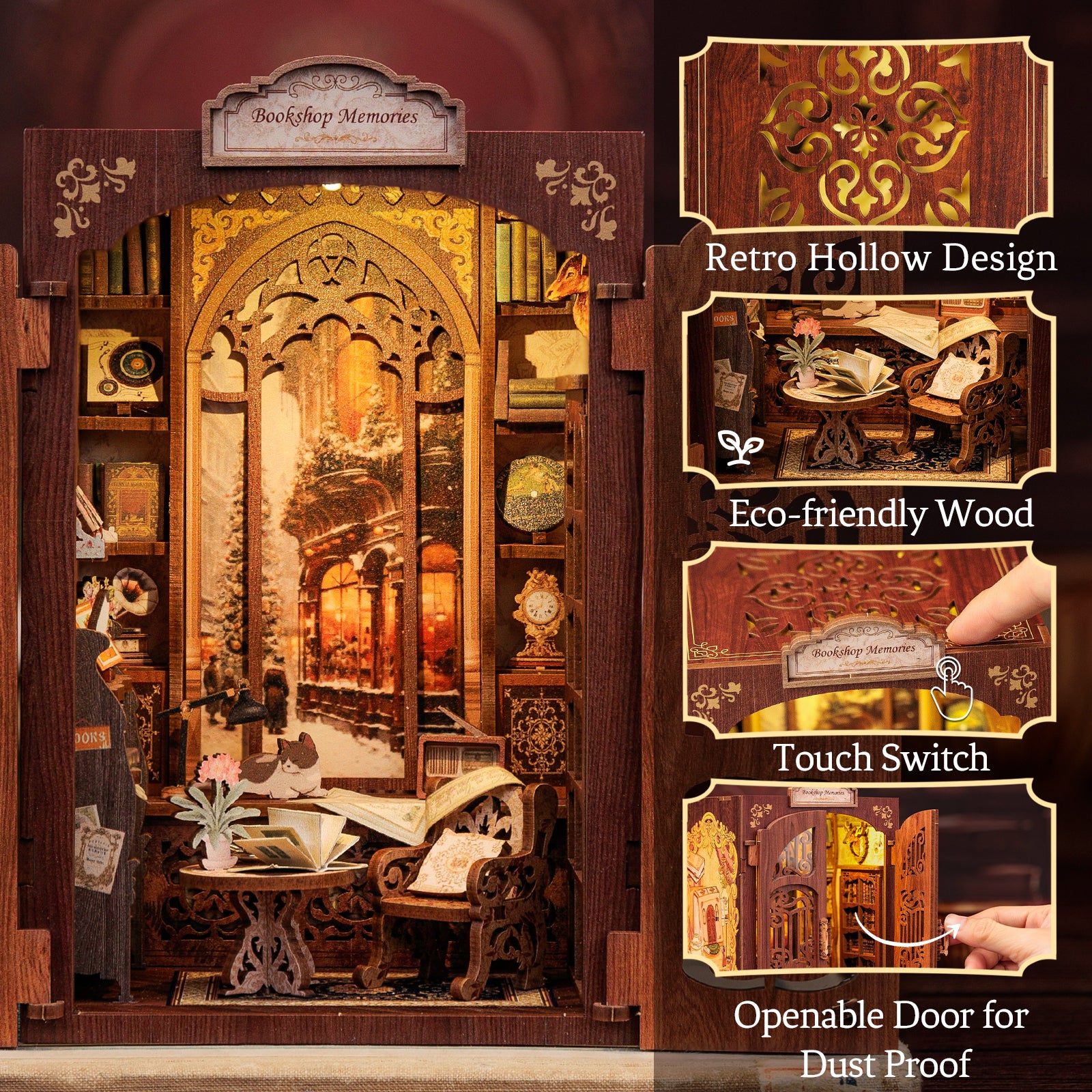 CUTEBEE DIY Book Nook Kit(Bookshop Memories)