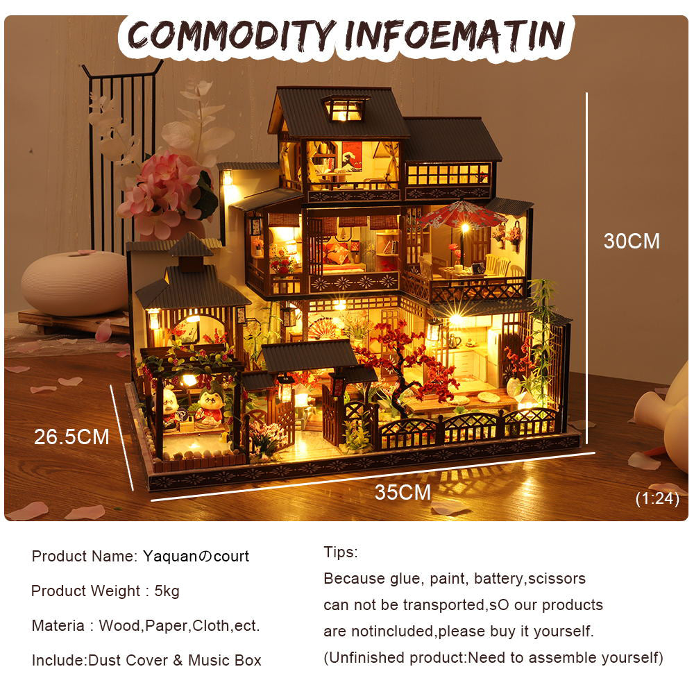 CUTEBEE 1: 24 DIY Dollhouse Kit (Yaquan Court)