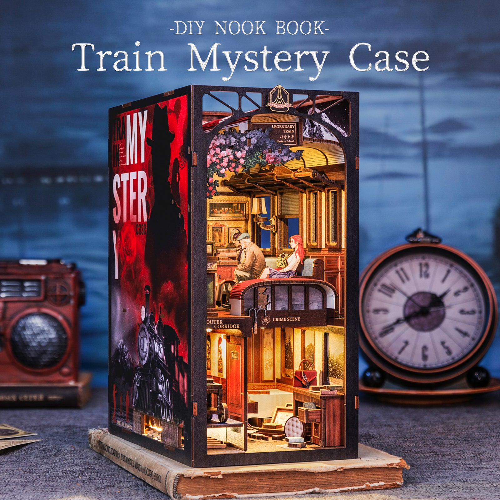 CUTEBEE DIY Book Nook Kit (Train Mystery)