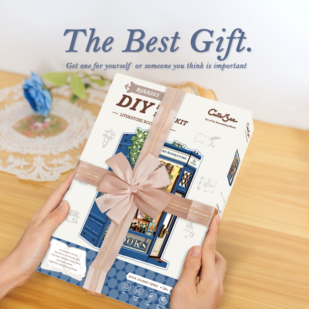 CUTEBEE DIY Book Nook Kit | Literature Bookstore