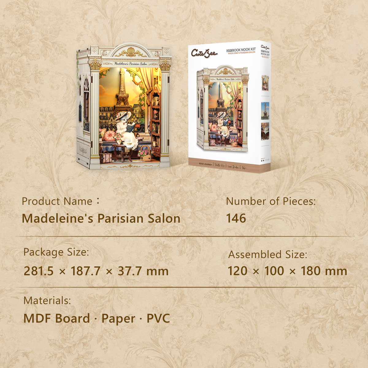 CUTEBEE DIY Book Nook Kit | Madeleine's Parisian Salon