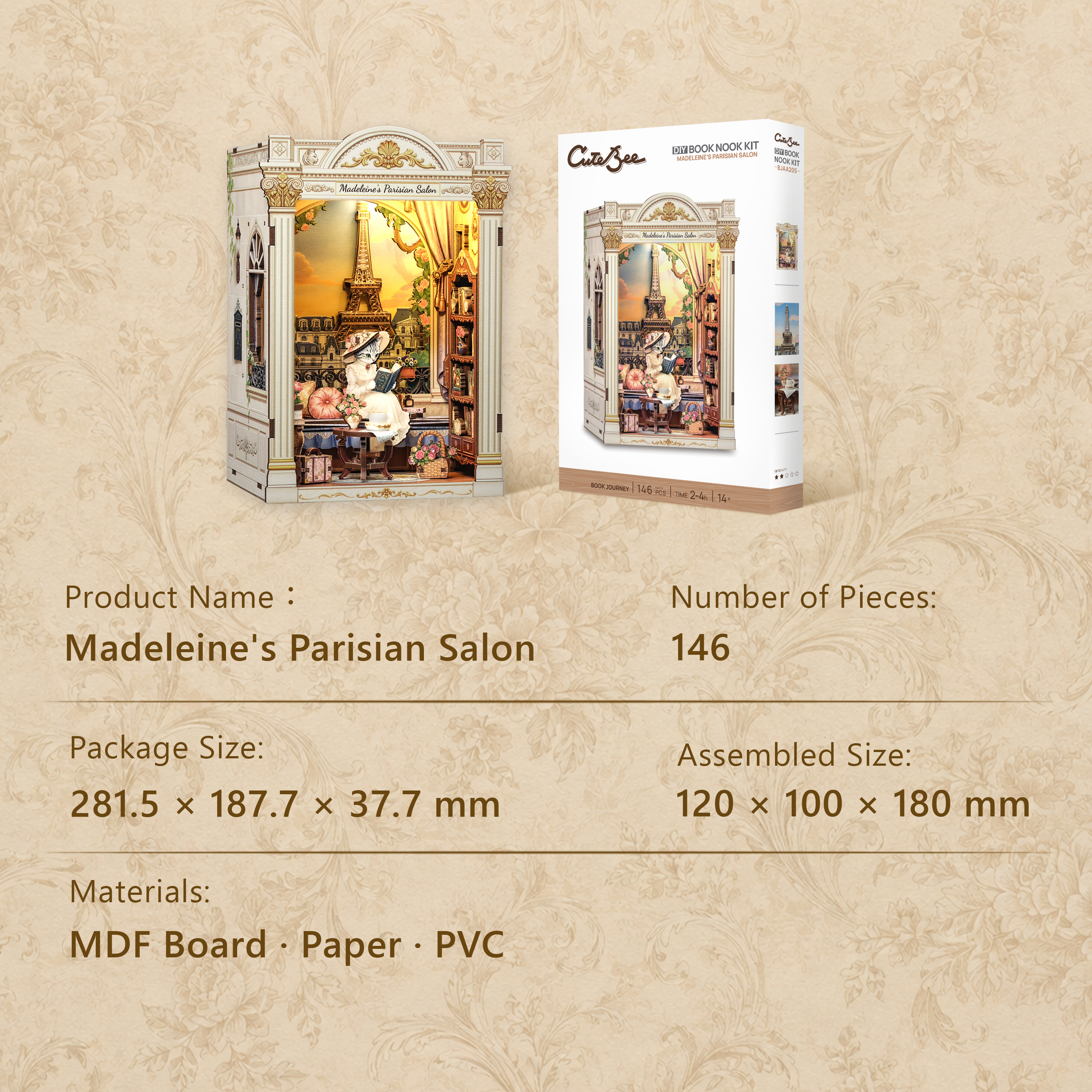 CUTEBEE DIY Book Nook Kit | Madeleine's Parisian Salon