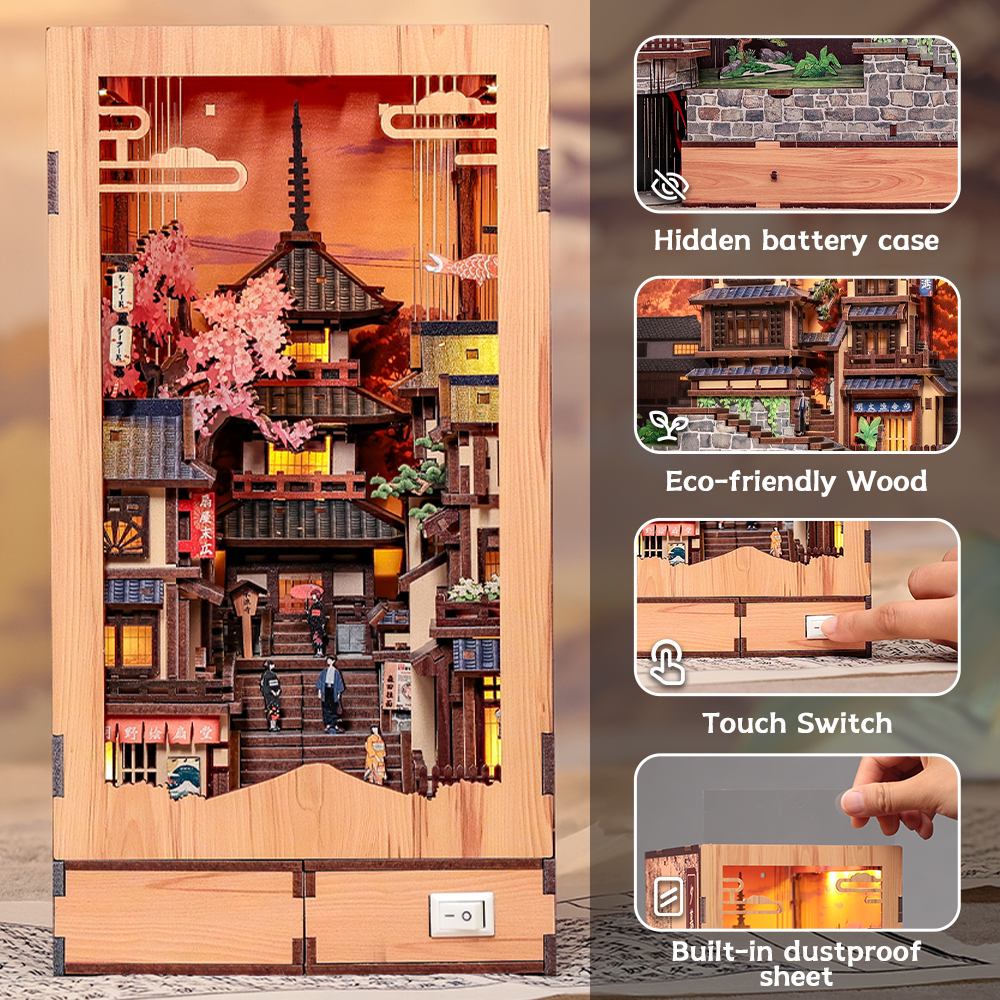 CUTEBEE DIY Book Nook Kit | Twilight Sakura Path