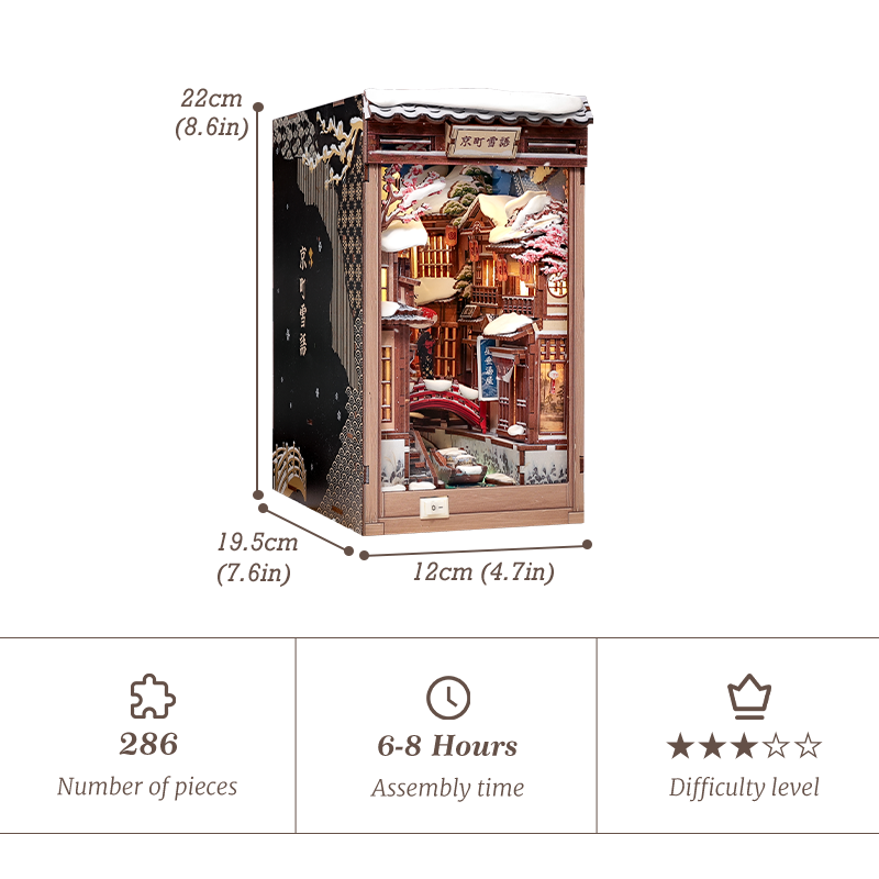 CUTEBEE DIY Book Nook Kit | Kyoto Snow Whisper