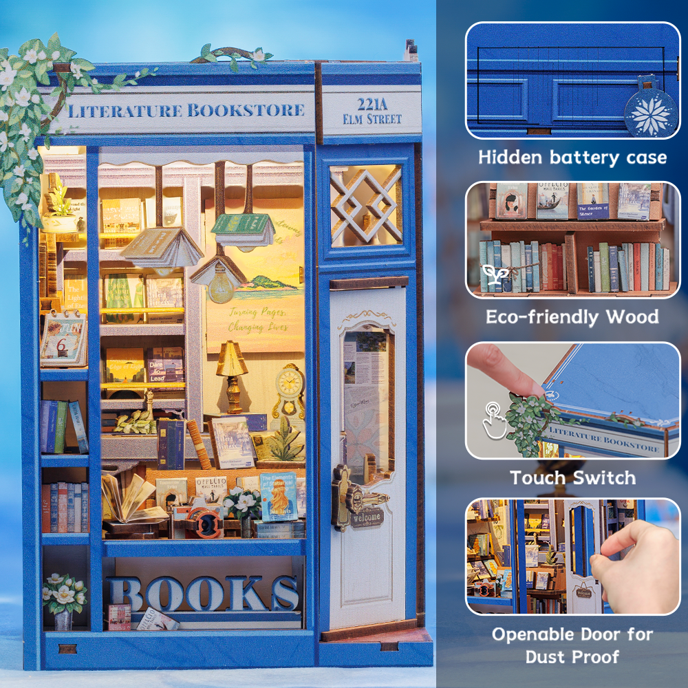 CUTEBEE DIY Book Nook Kit | Literature Bookstore