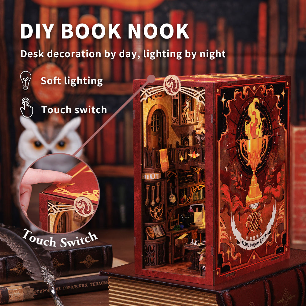 CUTEBEE DIY Book Nook Kit (Flame Common Room)