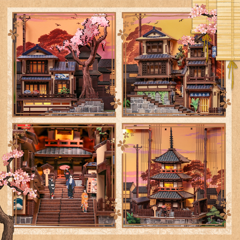 CUTEBEE DIY Book Nook Kit | Twilight Sakura Path