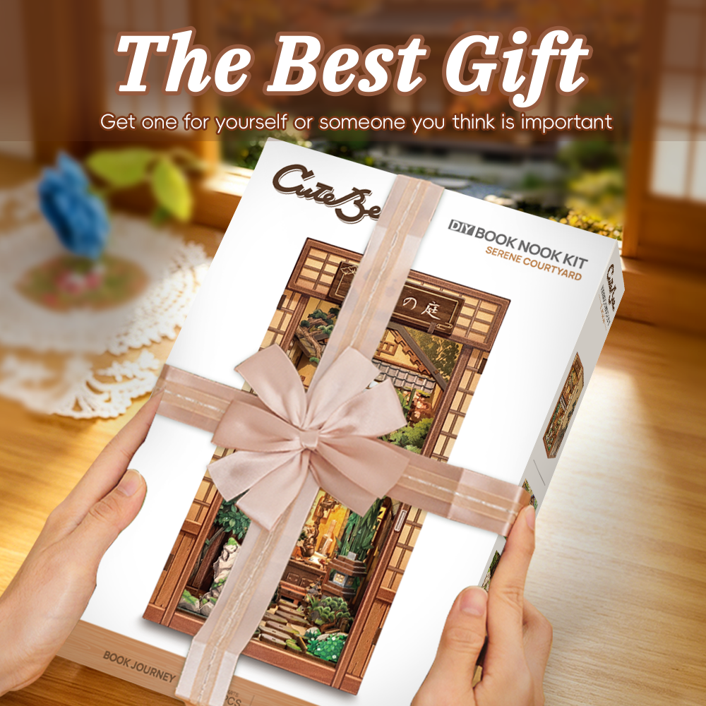 CUTEBEE DIY Book Nook Kit | Serene Courtyard