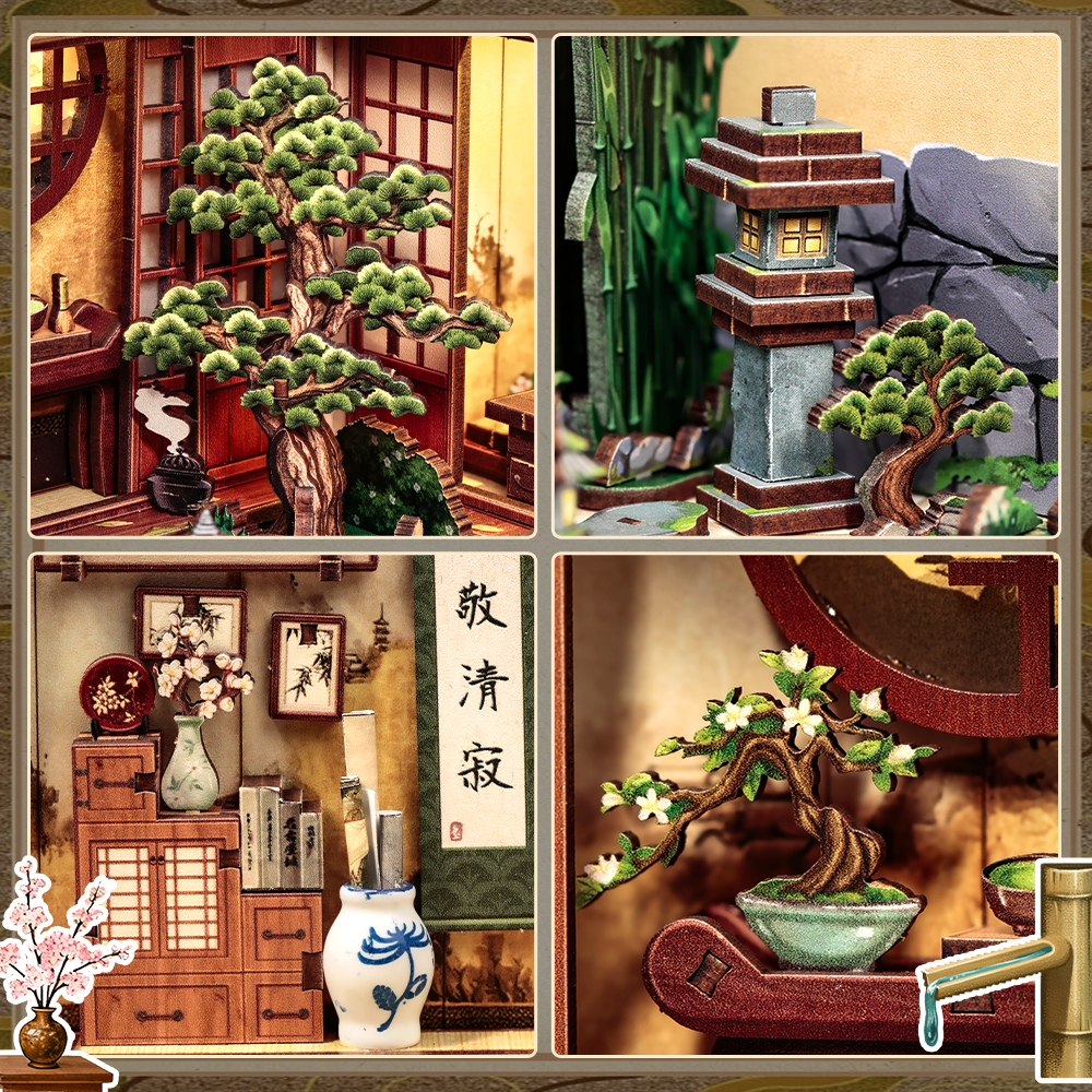 CUTEBEE DIY Book Nook Kit | Serene Courtyard