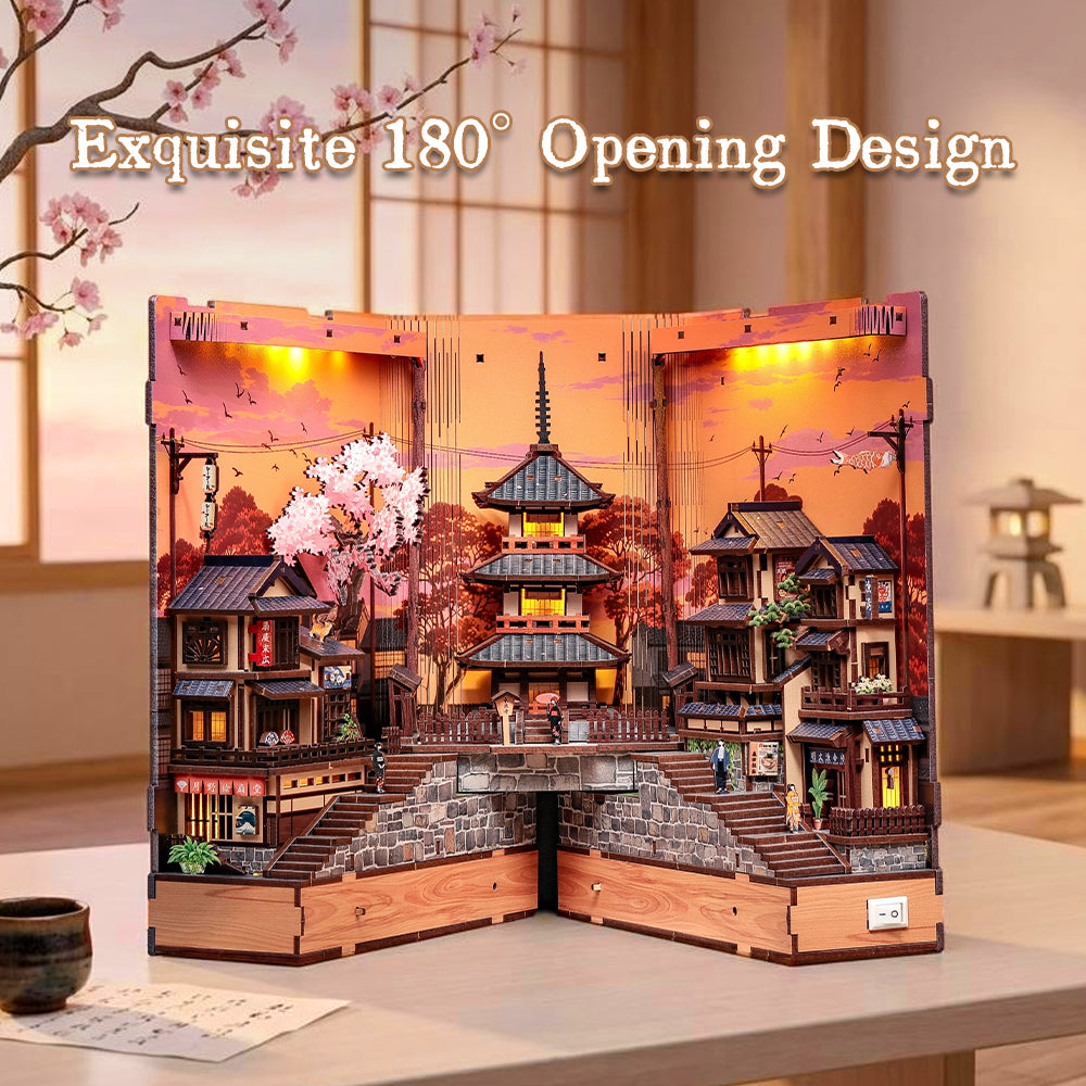 CUTEBEE DIY Book Nook Kit | Twilight Sakura Path