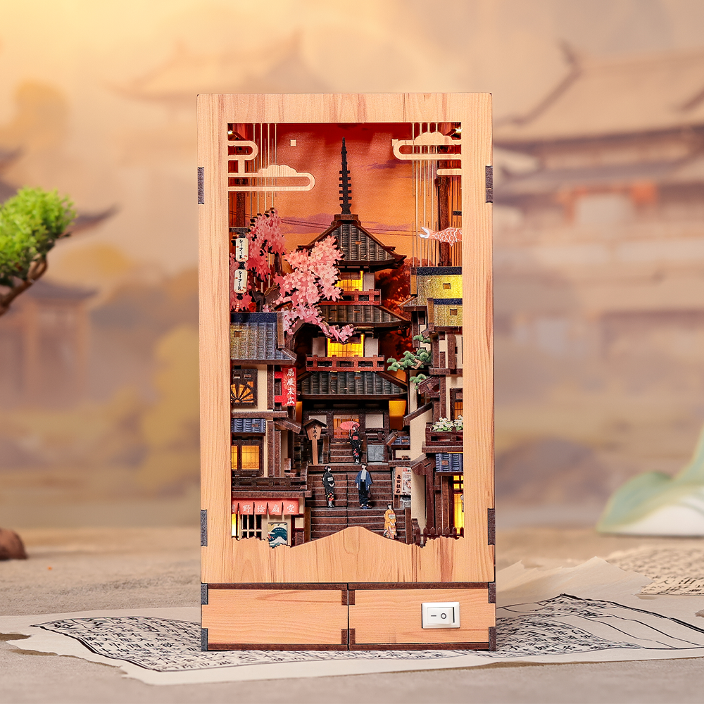 CUTEBEE DIY Book Nook Kit | Twilight Sakura Path