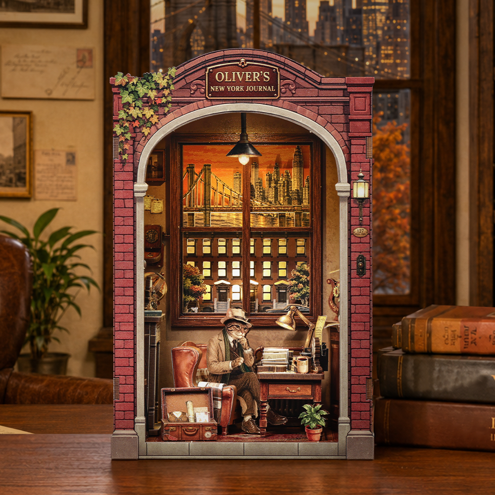 CUTEBEE DIY Book Nook Kit | Oliver's New York Journal