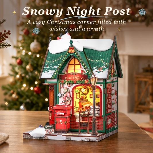 CUTEBEE DIY Miniature House | Snowy Night Post