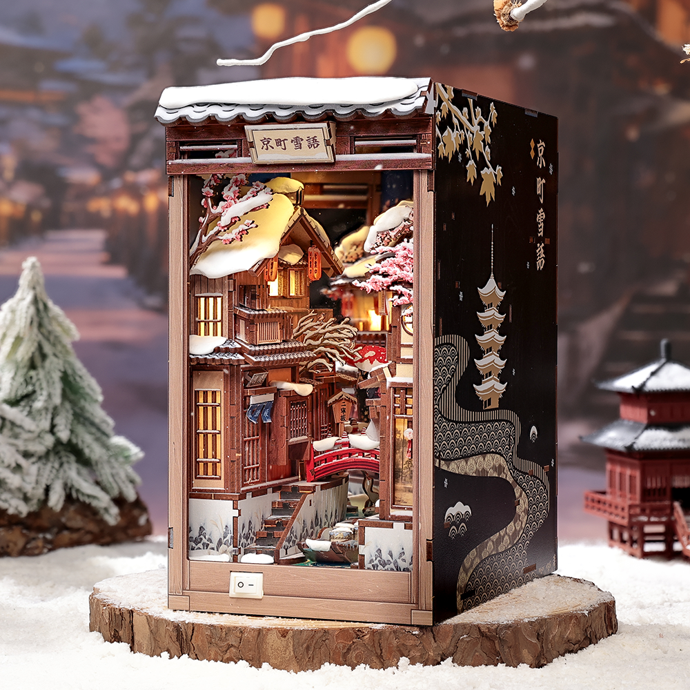 CUTEBEE DIY Book Nook Kit | Kyoto Snow Whisper