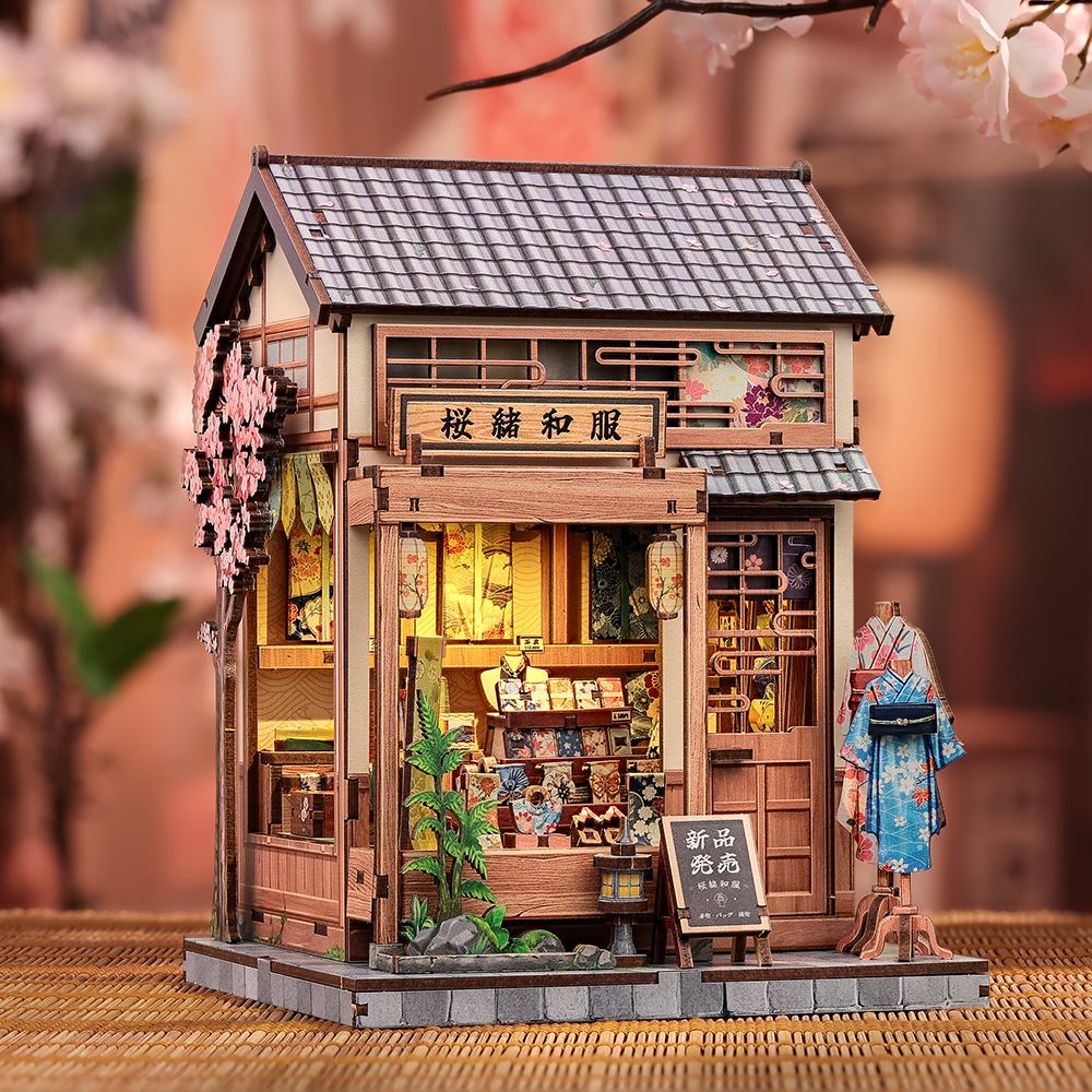 Kit Casa Delle Bambole In Miniatura CUTEBEE - Fai Da Te In Legno Con Mobili E Luci LED, Scala 1:24, Dimensioni 20,5x24,5x15,5 Cm, Con Copertura Antipolvere E Movimento Musicale