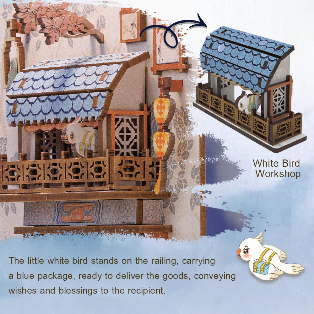 CUTEBEE DIY Book Nook Kit (Azure Phoenix Lodge)