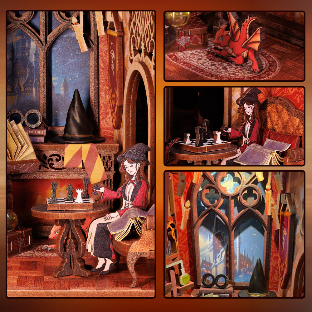 CUTEBEE DIY Book Nook Kit (Flame Common Room)