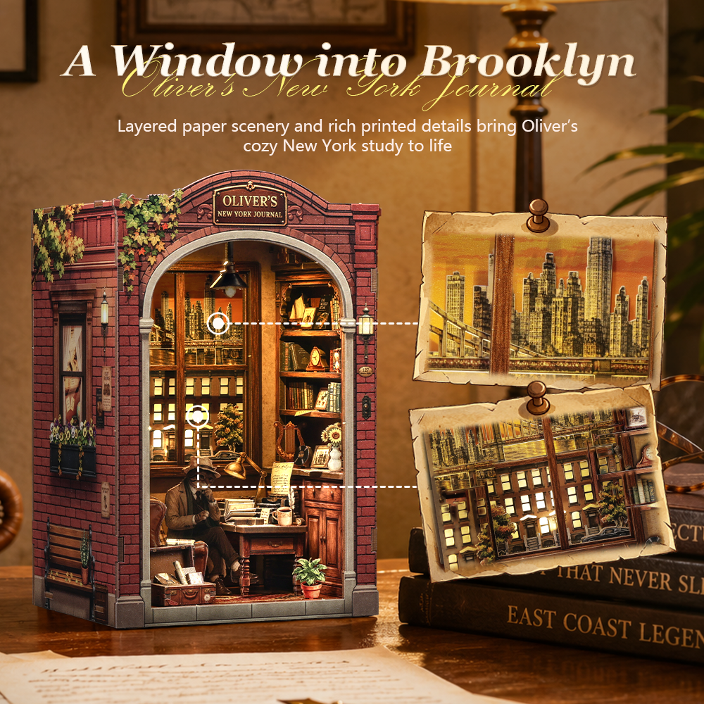 CUTEBEE DIY Book Nook Kit | Oliver's New York Journal