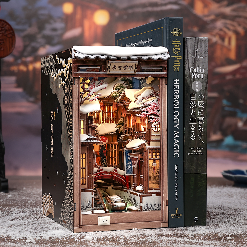 CUTEBEE DIY Book Nook Kit | Kyoto Snow Whisper