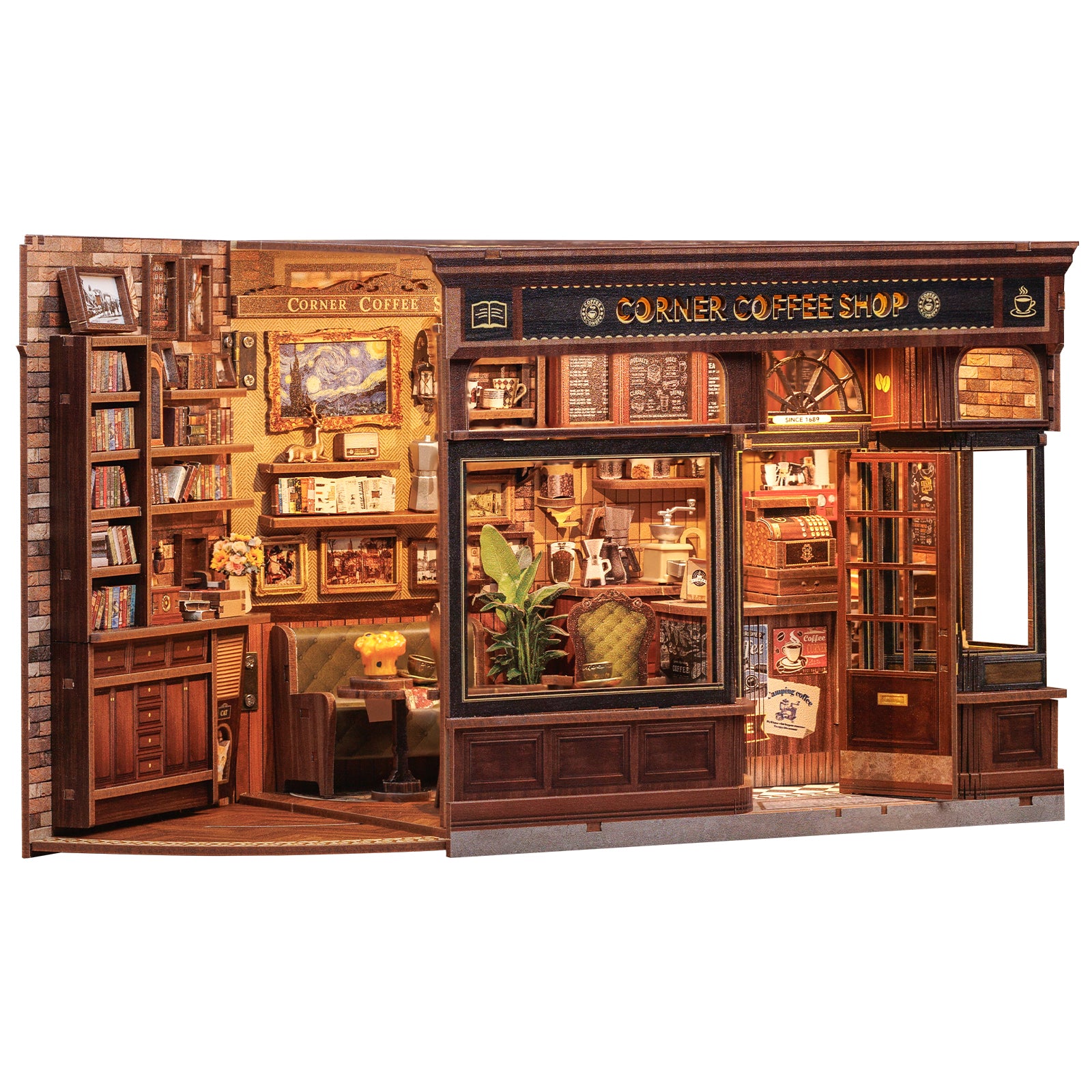 CUTEBEE DIY Dollhouse Kit | CORNER COFFEE SHOP