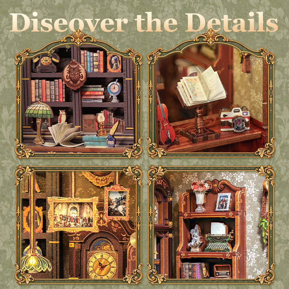 CUTEBEE DIY Book Nook Kit | Owl Bookstore
