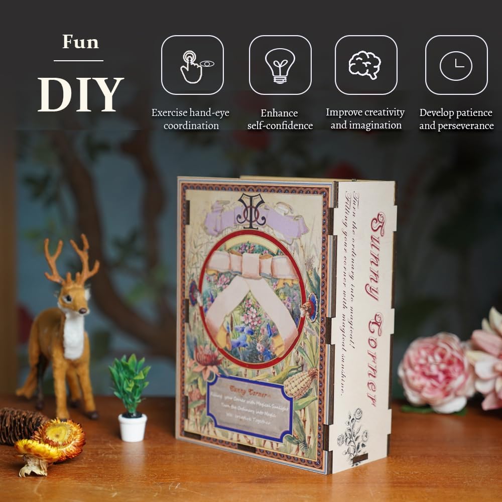 CUTEBEE DIY Book Nook Kit (Elves Library)