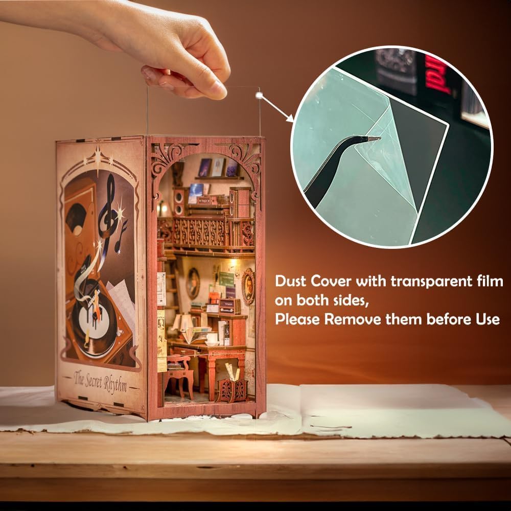 Puzzle 3D DIY Book Nook Kit with Touch Light Secret Rhythm Model