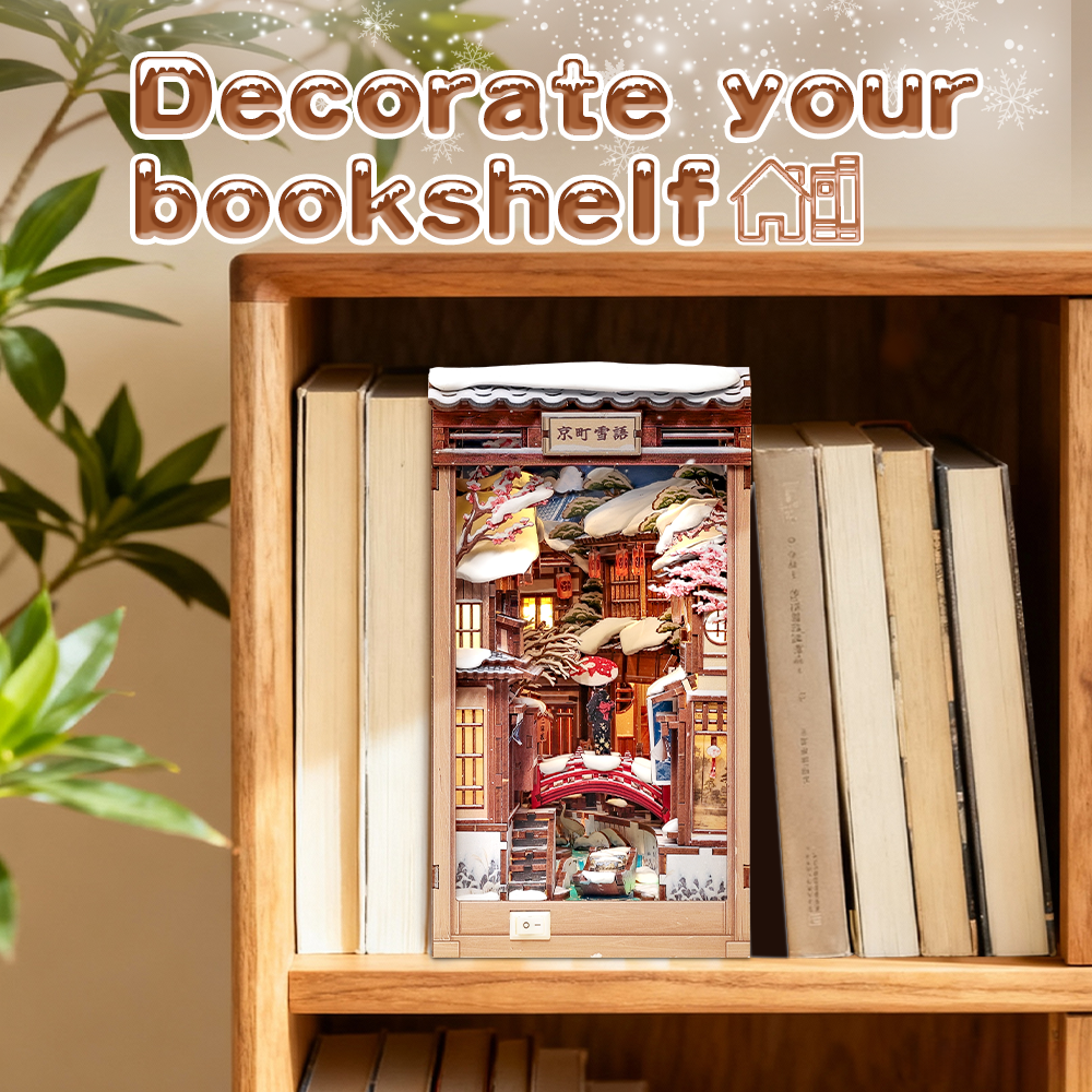 CUTEBEE DIY Book Nook Kit | Kyoto Snow Whisper