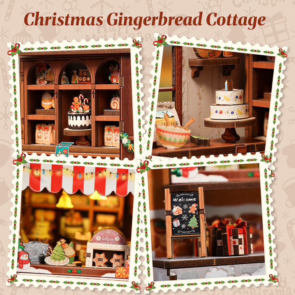 CUTEBEE DIY Miniature House | Christmas Gingerbread Cottage