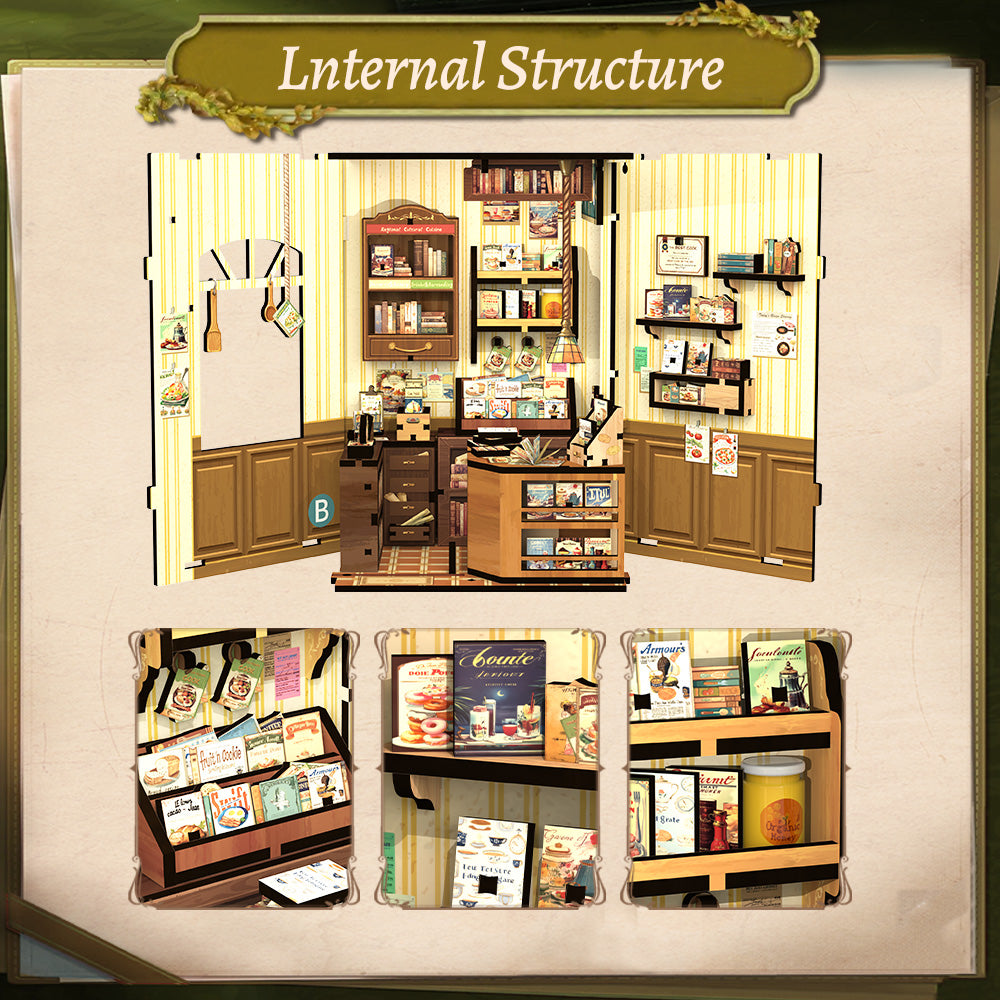 CUTEBEE DIY Book Nook Kit | Cooking Bookstore