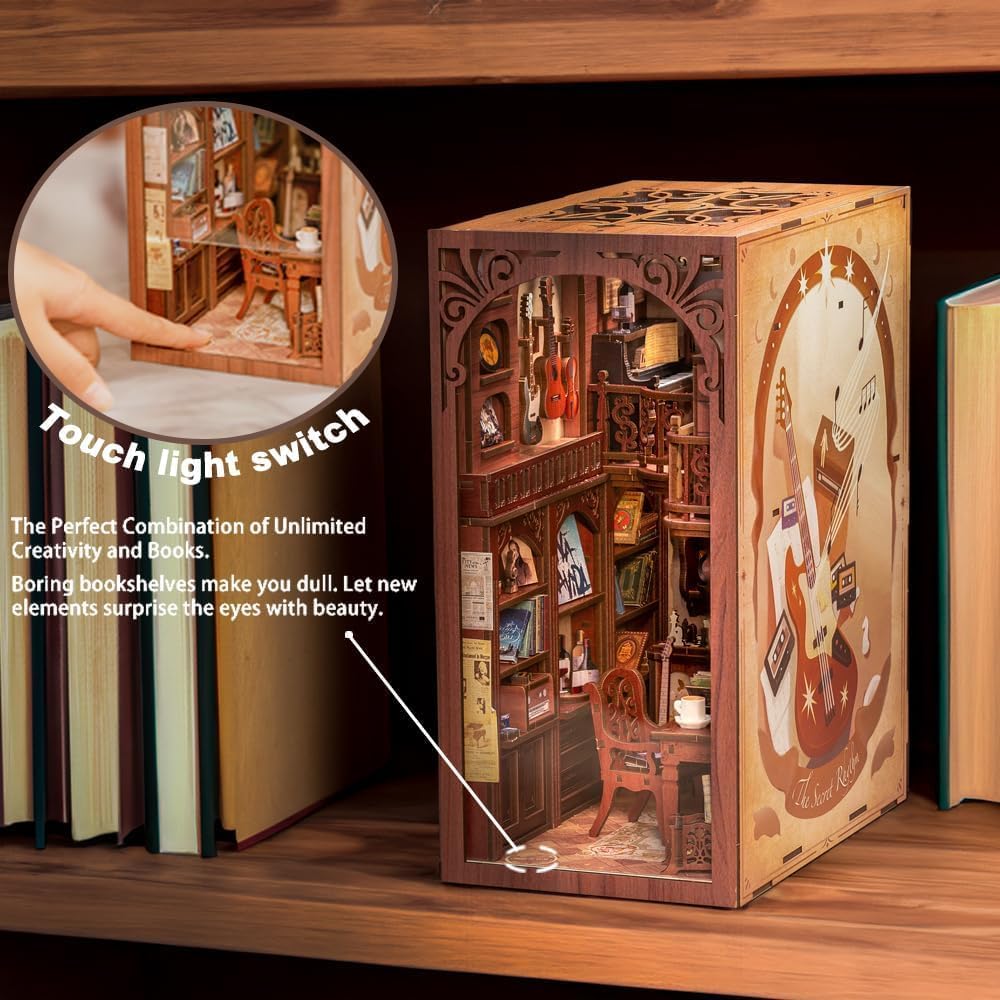 Diy Book Nook Miniature Kit Diy Dollhouse Booknook Bookshelf - Temu