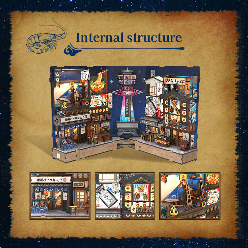 CUTEBEE DIY Book Nook Kit | Tsutenkaku Ichiban Street