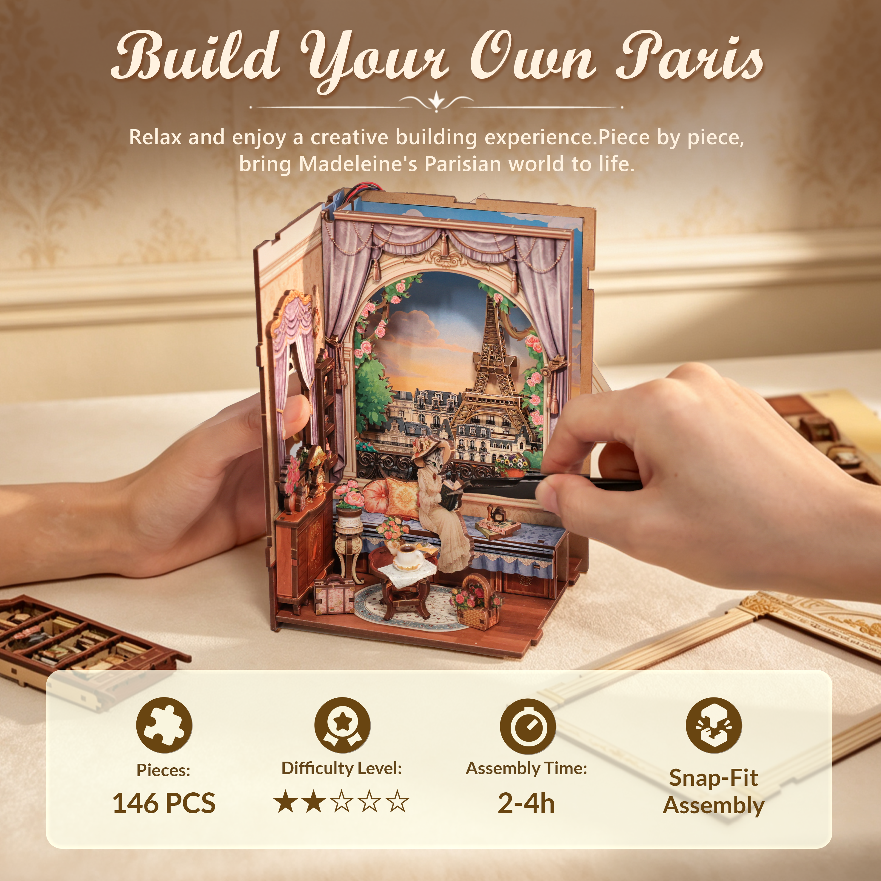 CUTEBEE DIY Book Nook Kit | Madeleine's Parisian Salon