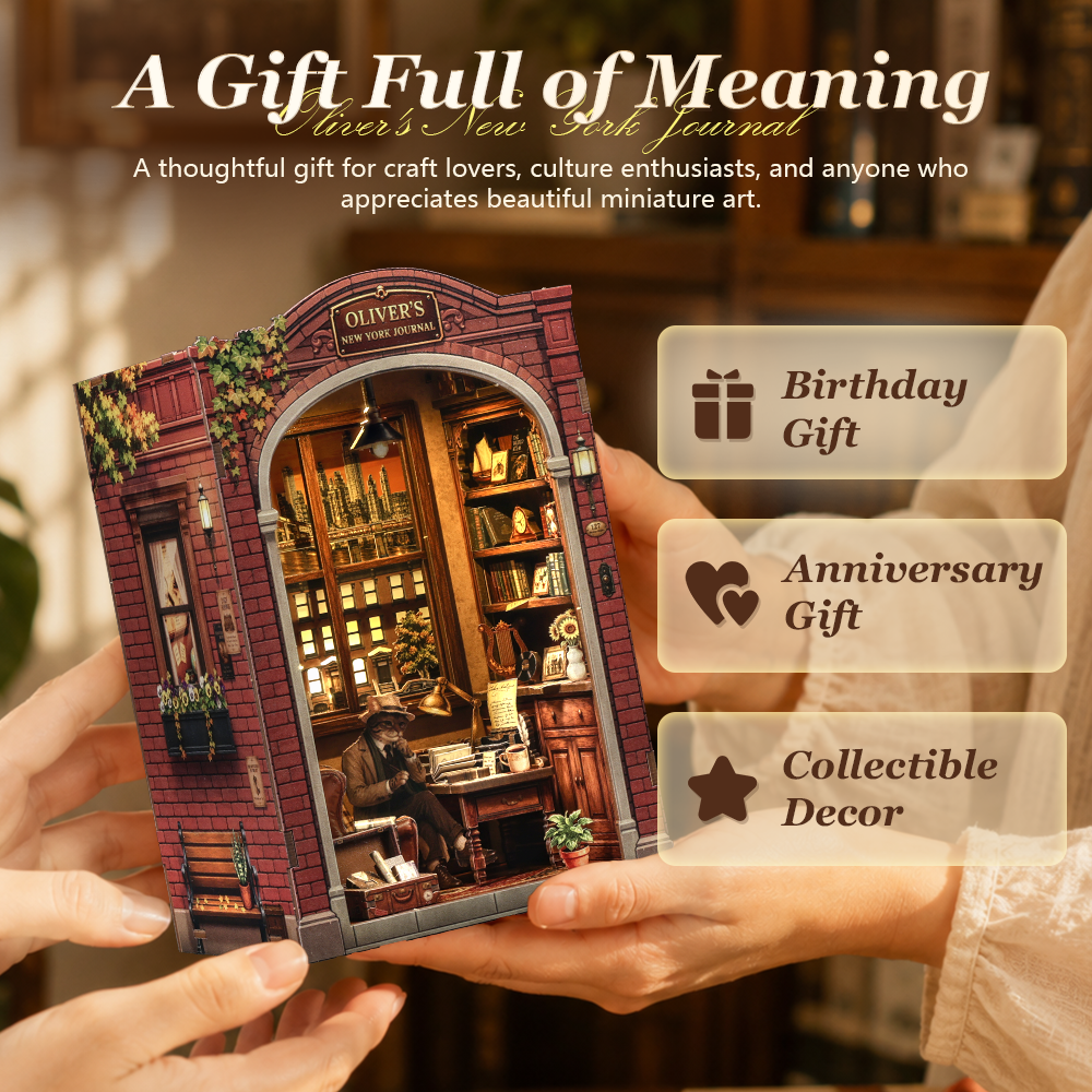 CUTEBEE DIY Book Nook Kit | Oliver's New York Journal