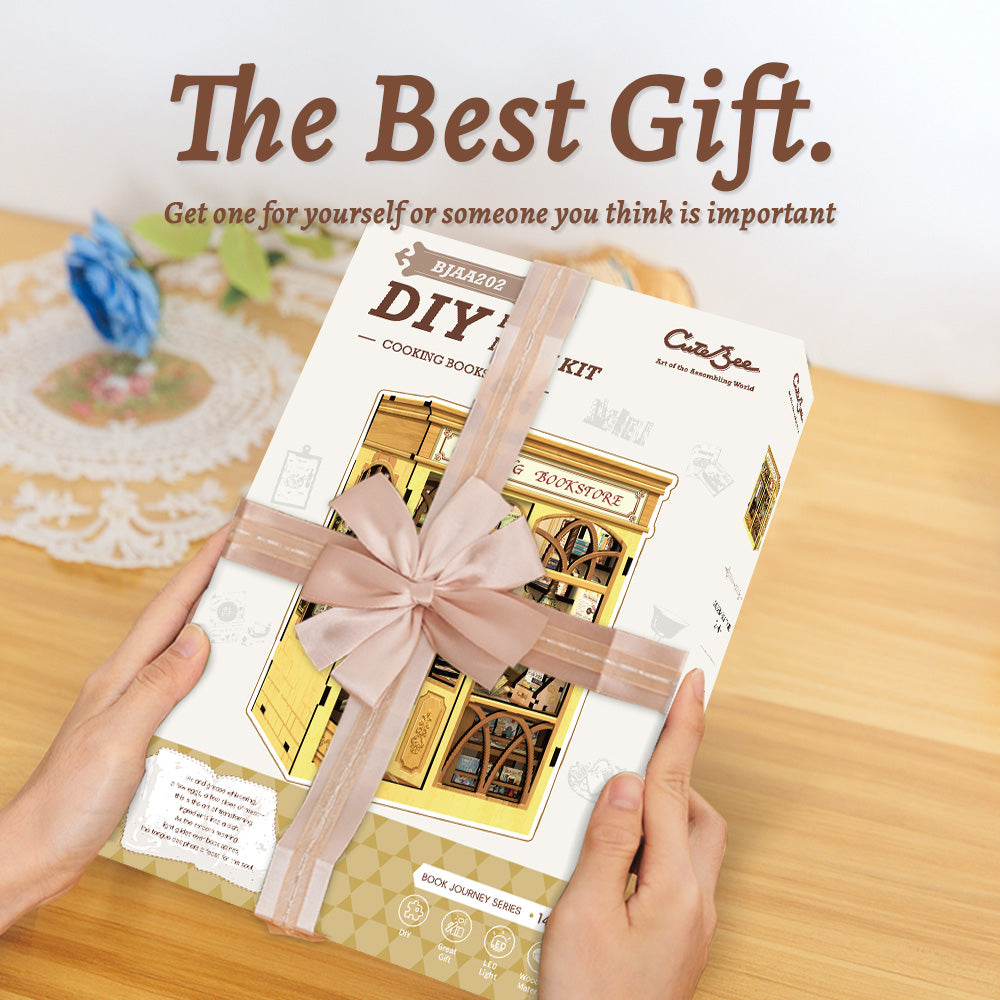 CUTEBEE DIY Book Nook Kit | Cooking Bookstore