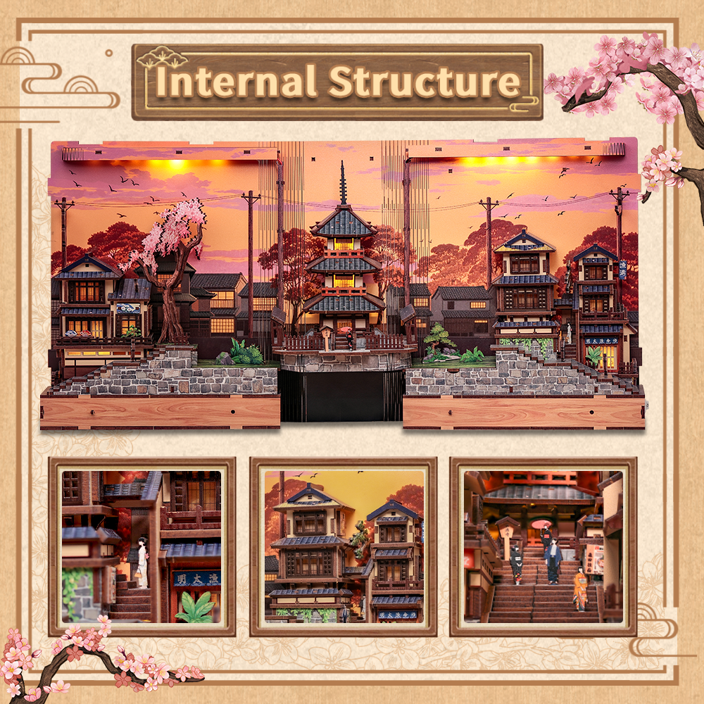 CUTEBEE DIY Book Nook Kit | Twilight Sakura Path