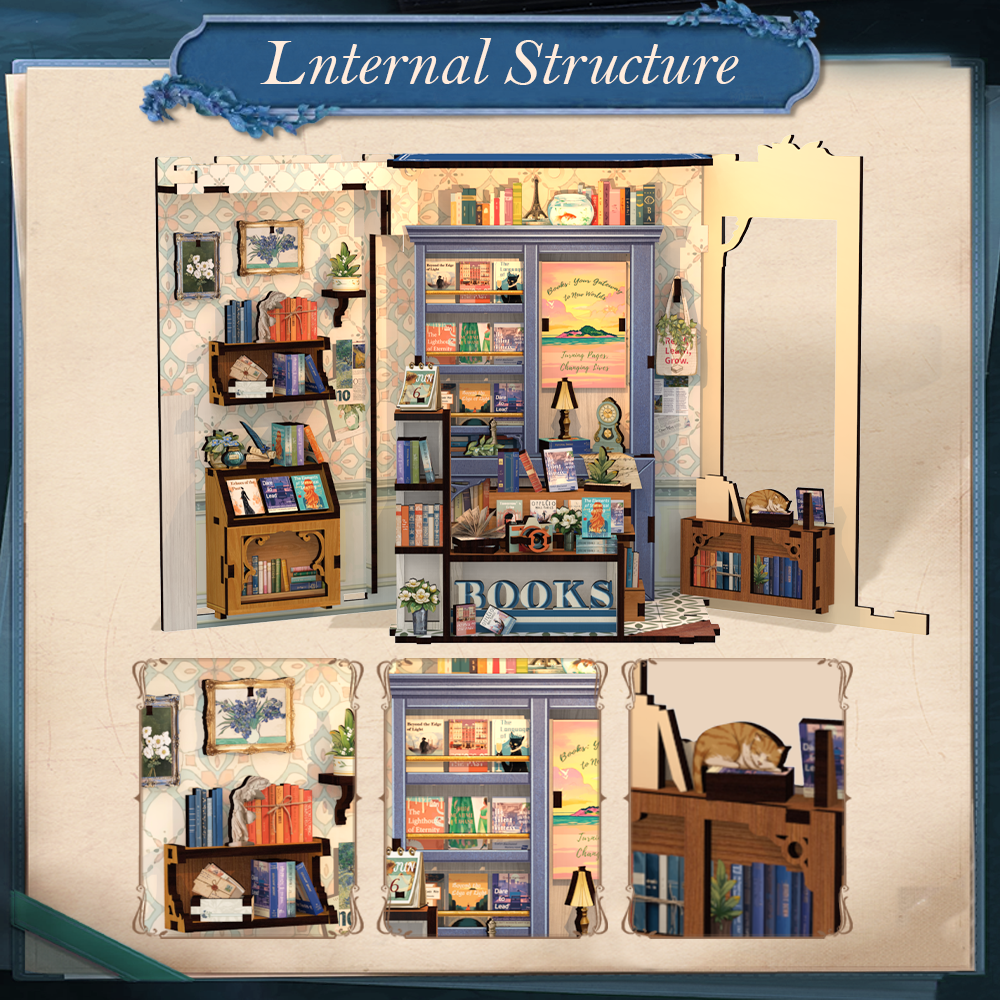 CUTEBEE DIY Book Nook Kit | Literature Bookstore